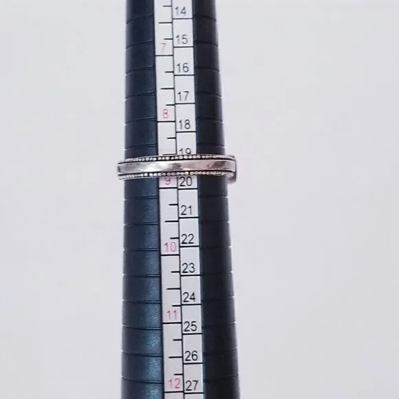 Antique faceted sterling silver garnet ring - Picture 6 of 6